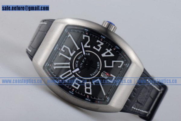 1:1 Replica Franck Muller Vanguard Watch Steel Black Rubber Strap V 45 SC DT